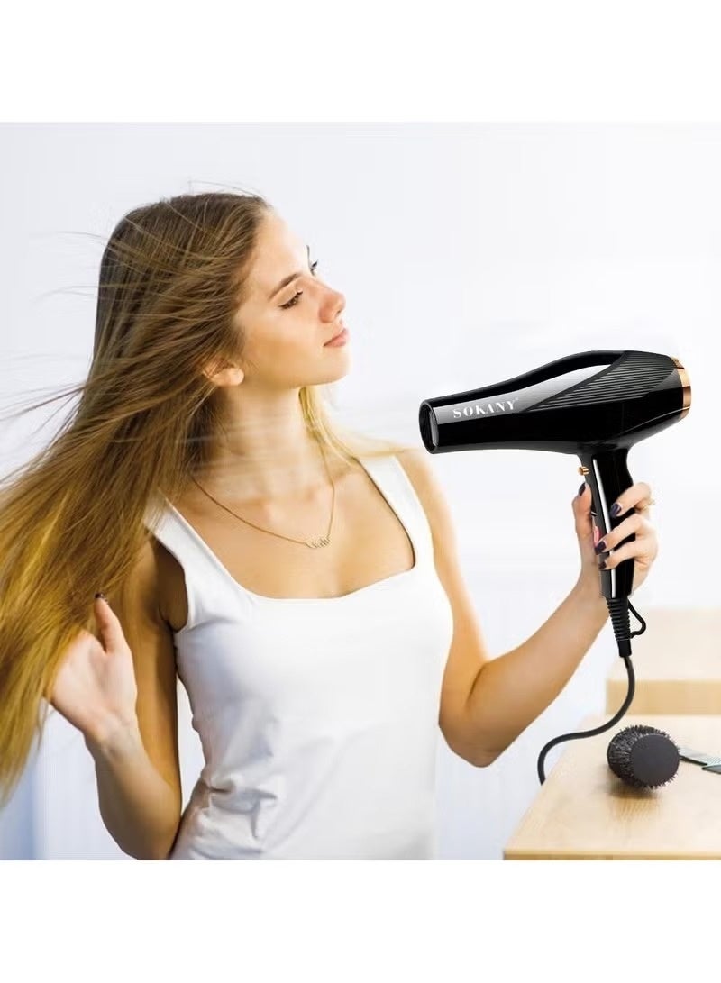 sokany SK-2214 Professional Hair Dryer 2600W with Cool Shot, AC Motor, 2 Speeds & 4 Heat Settings, Hot & Cold Air, Lightweight Ergonomic Design for Salon & Home Use - Image 5